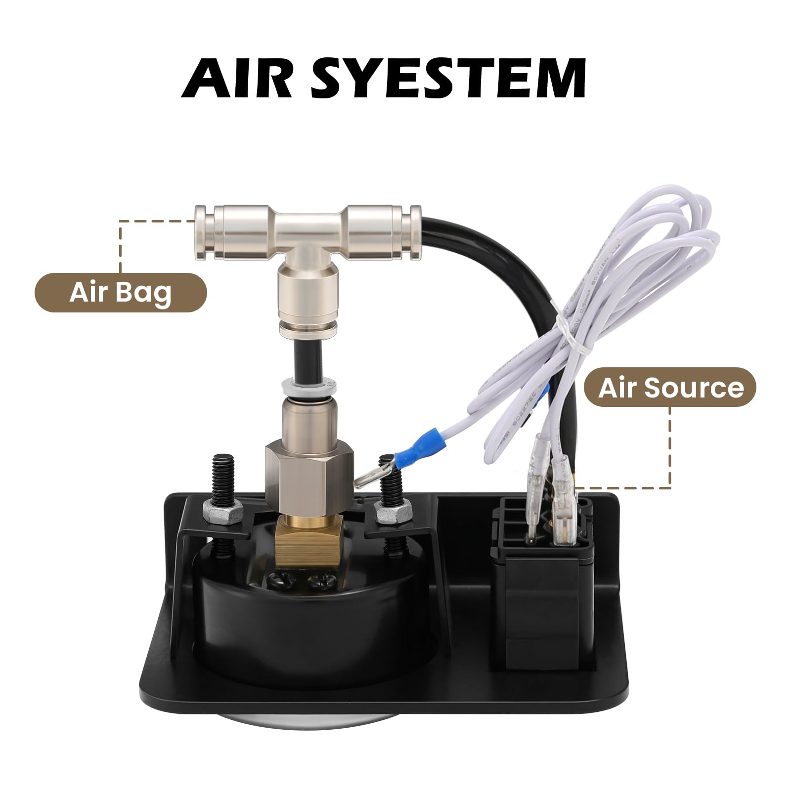 MEASUREMAN Kit de contrôle de jauge d'air simple en cabine avec interrupteur à palette pour kit de suspension pneumatique