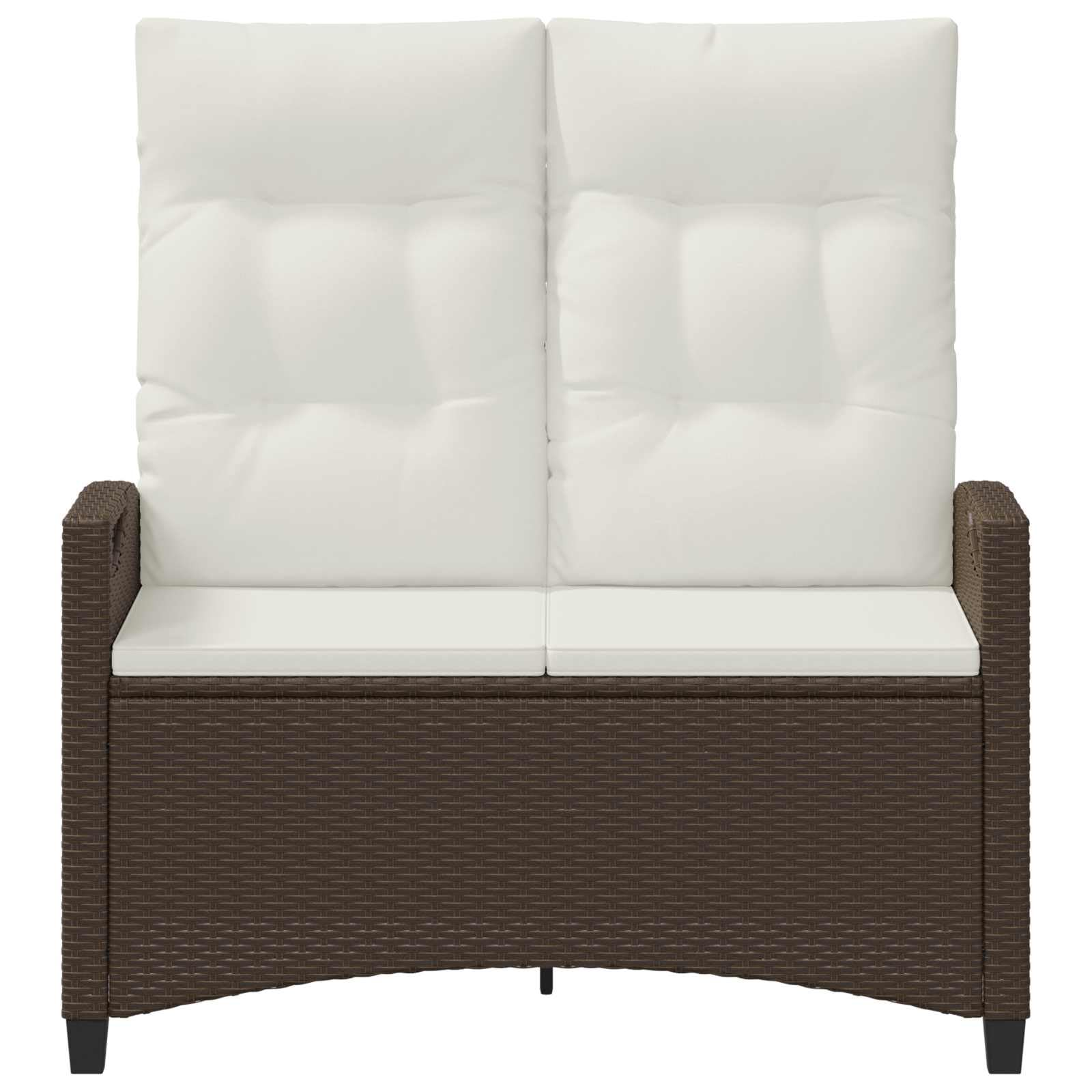 Banco de jardín reclinable de 105 x 60 x 112 cm, respaldo ajustable, acero y poliéster, color marrón crema, para jardín y terraza