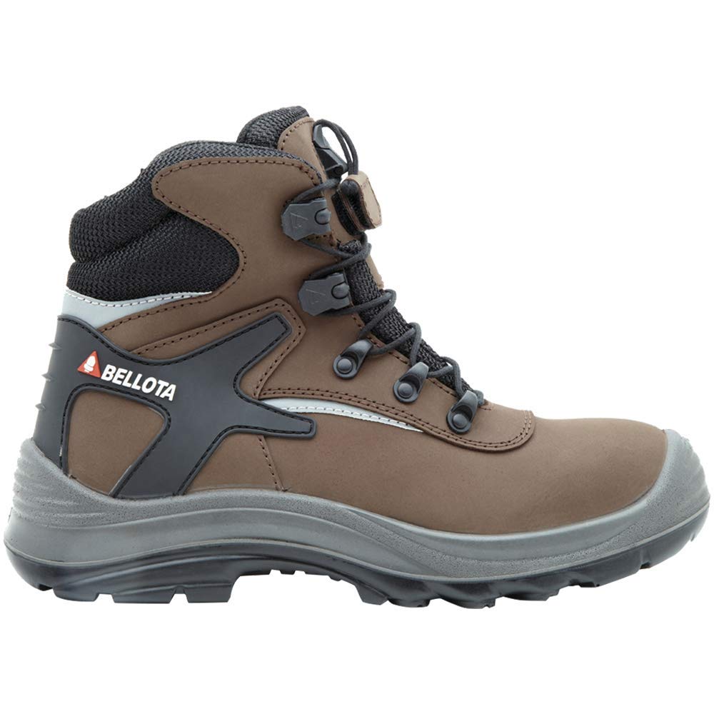 Bellota 72213-44 S3 - Click S3 buty ochronne z wodoodpornej skóry dla kobiet i mężczyzn, buty robocze z systemem szybkiego zamykania i niemetalicznymi elementami ochronnymi, brązowe, rozmiar 44