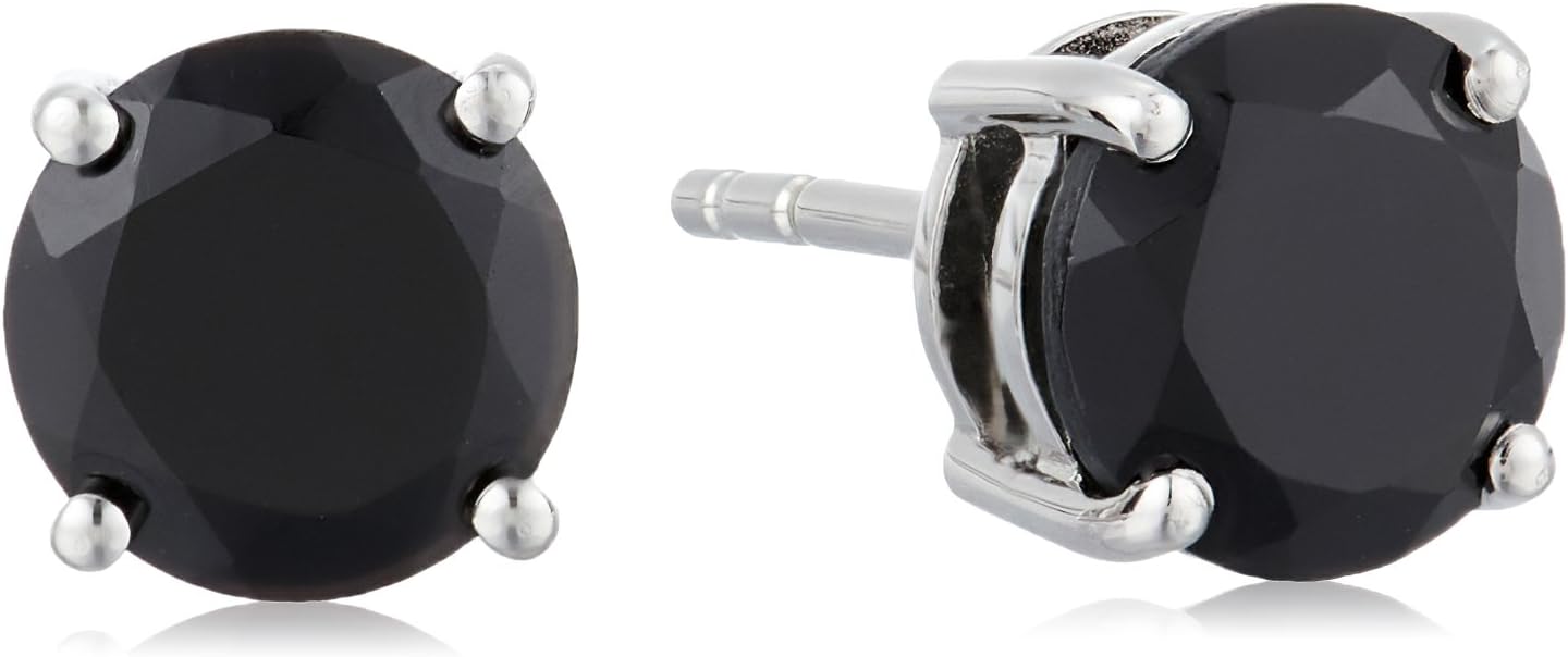 Amazon Collection Sterling Silver 7 mm Round Stud Earrings