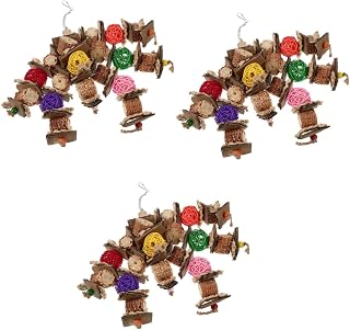 POPETPOP Brinquedo De Mastigar Bloco De Brinquedo De Escalada 3 Peças Brinquedos De Pássaro Brinquedos De Forrageamento De Pássaro Gaiola De Pássaro Brinquedo De Mastigar Brinquedos De
