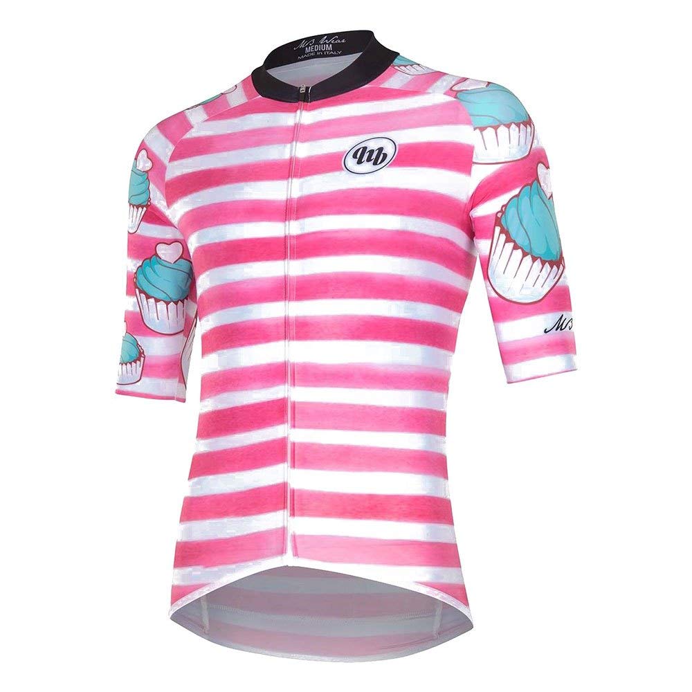 MB Wear Unisex Adult Pastry Shirt, Pink/White/Turquoise Blue, FR (Manufacturer's Size: XL)