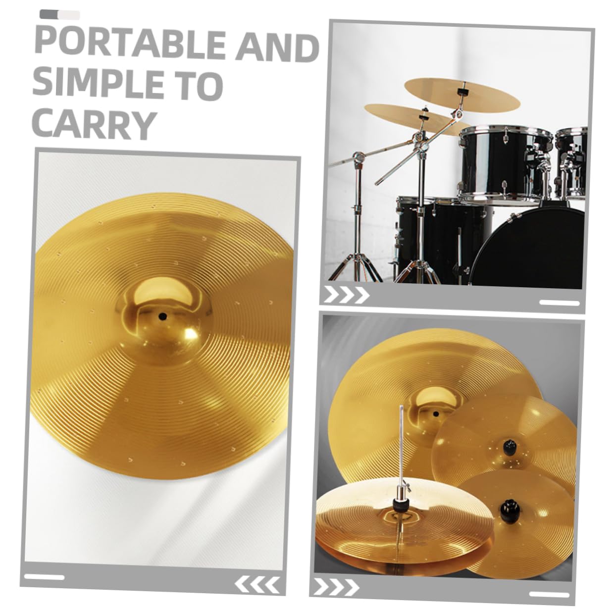 HANABASS Practice Drum Cymbal Metal Jazz Crash Cymbal Lightweight and Portable Workmanship for Performance for Drummers and Music Enthusiasts