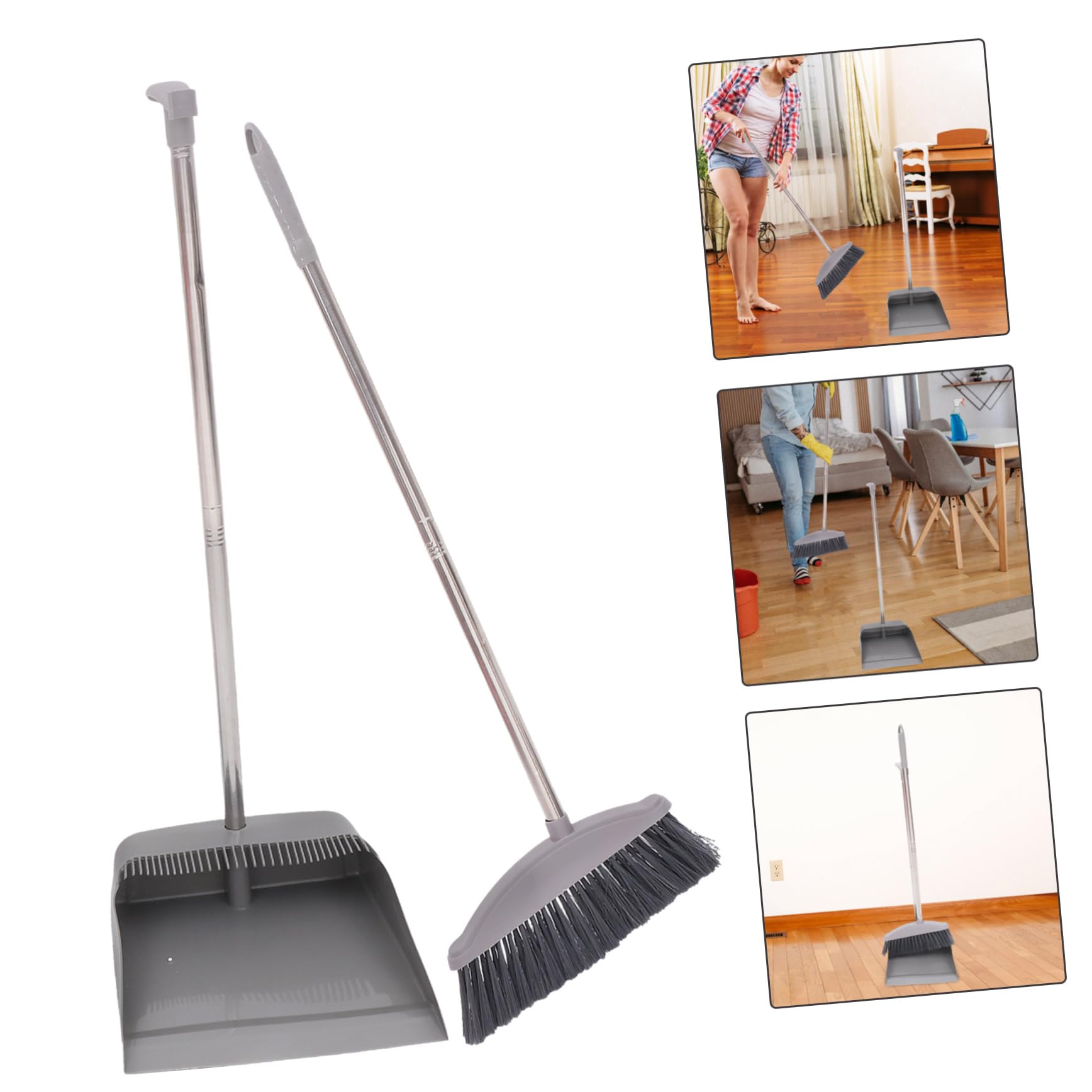 Juego de Escoba y Recogedor Hogar, Acero Inoxidable y Plástico, 1 Set, Adecuado para Limpiar Esquinas Estrechas y Suelos Color Aleatorio Varios Estilos