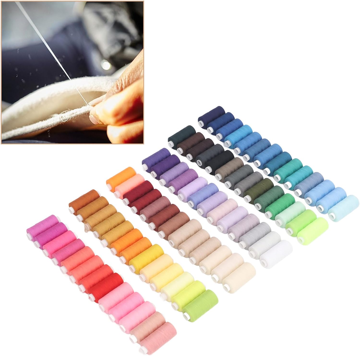 Sewing Thread Set, 400 Yards Hand Quilting Thread, 80 Spools Assorted Colors Polyester Threads for Hand Stitching, Quilting, Serger