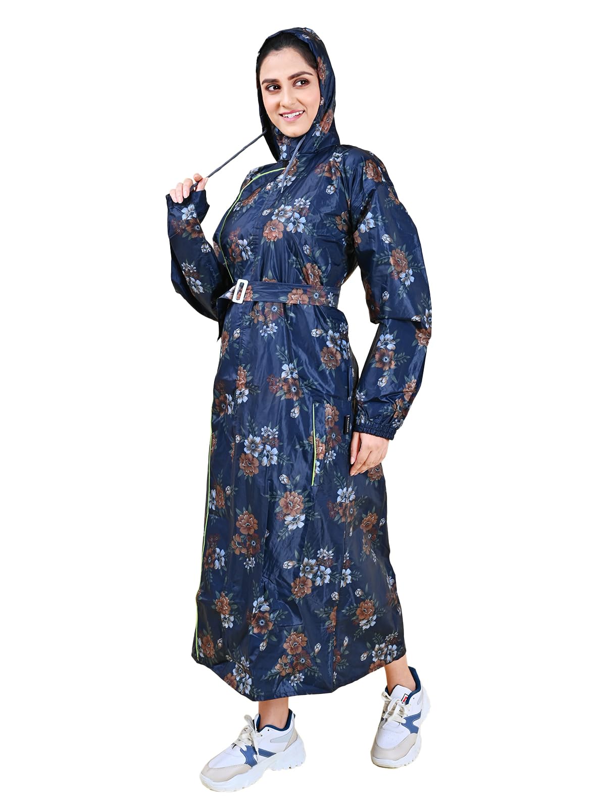 Polyvinyl Chloride (Pvc) Womens Standard Length Raincoat-image-3