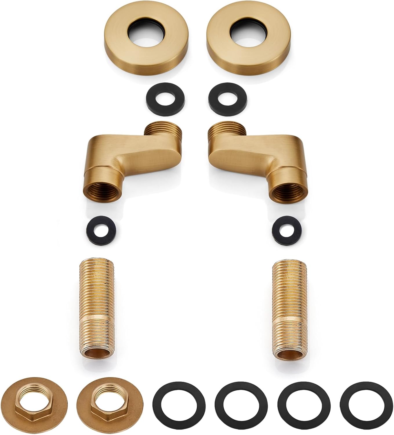 Airuida Antique Brass Wall Mount 2.17 Inch Extended Thread Adjustable Swing Arms 3-3/8 Inch Clawfoot Bathtub Shower Faucet Adapter Commercial Utility Eccentric Screw Plus Size 1 Pair