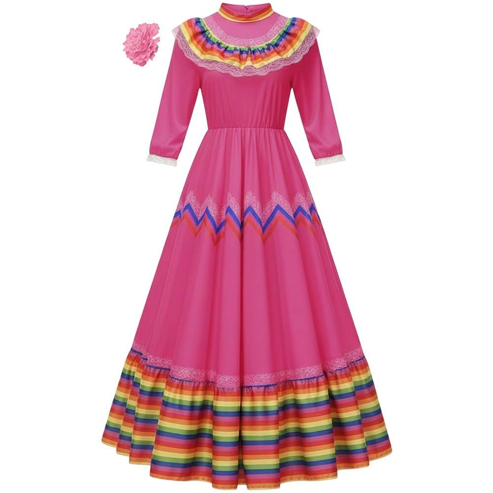Robe du Cinco De Mayo traditionnelle mexicaine pour femme taille unique