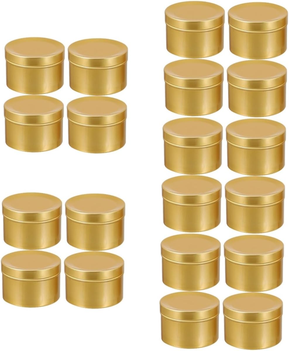 EXCEART 20pcs Aluminum Alloy Candle Containers for Projects Travel Storage Jars for Tealight and Decorative Candles and Portable Design for Crafting Supplies