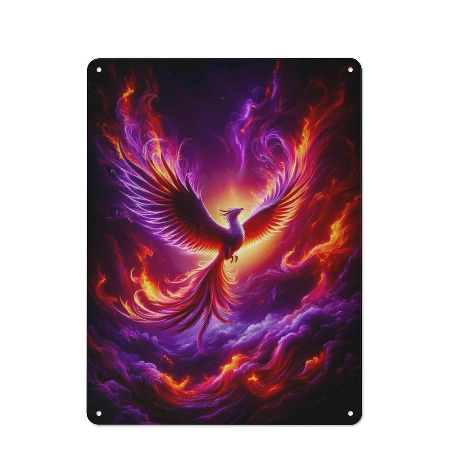 Junmoney Red And Purple Phoenix Metal Sign 40X30cm With For Home Bar Wall, Rustic Decor, For Collectors Decorating Home Bars And Entertaining Spaces