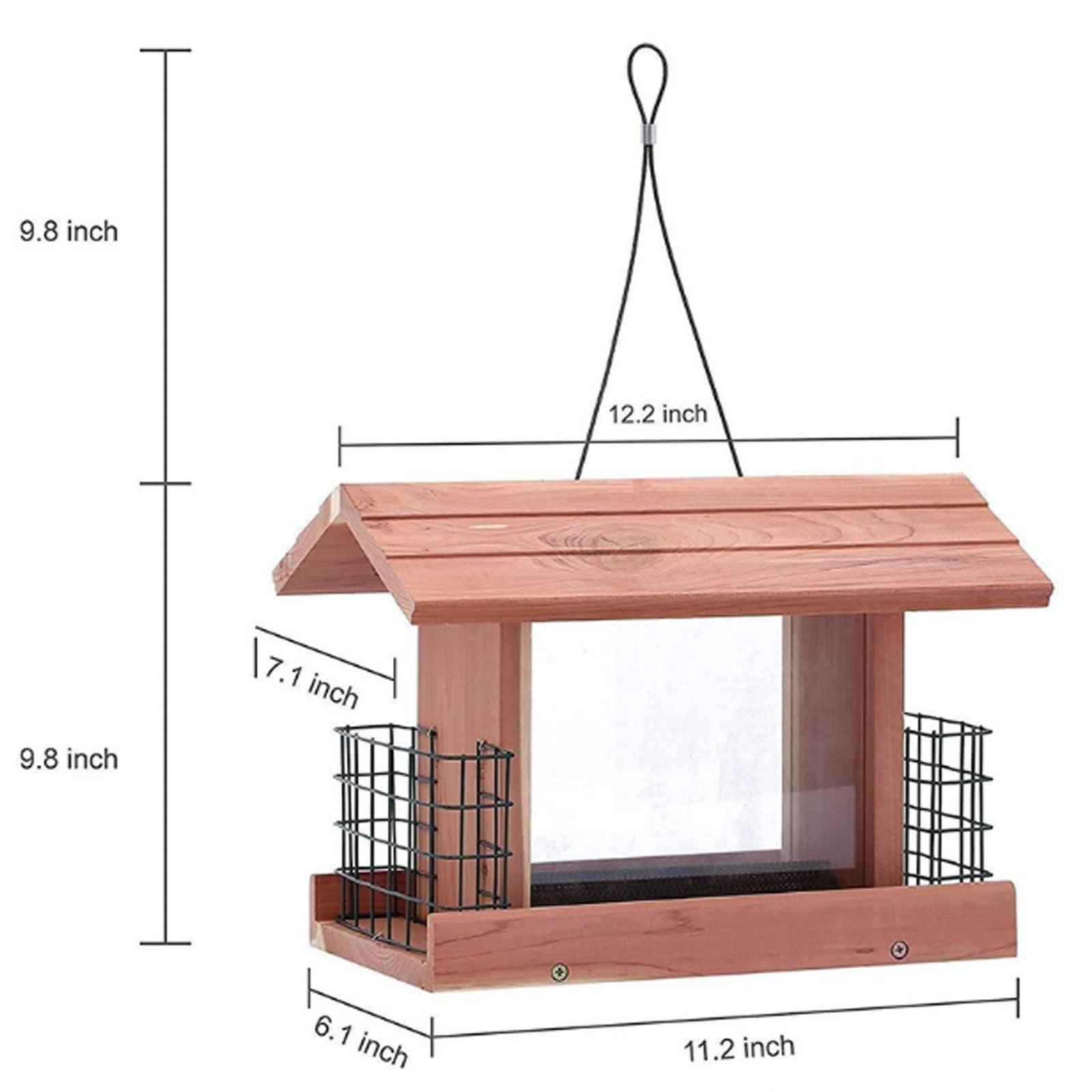esmen Comederos Comederos para pájaros de Gran Capacidad para Exteriores, comedero de Madera para pájaros, comederos Colgantes con Soporte