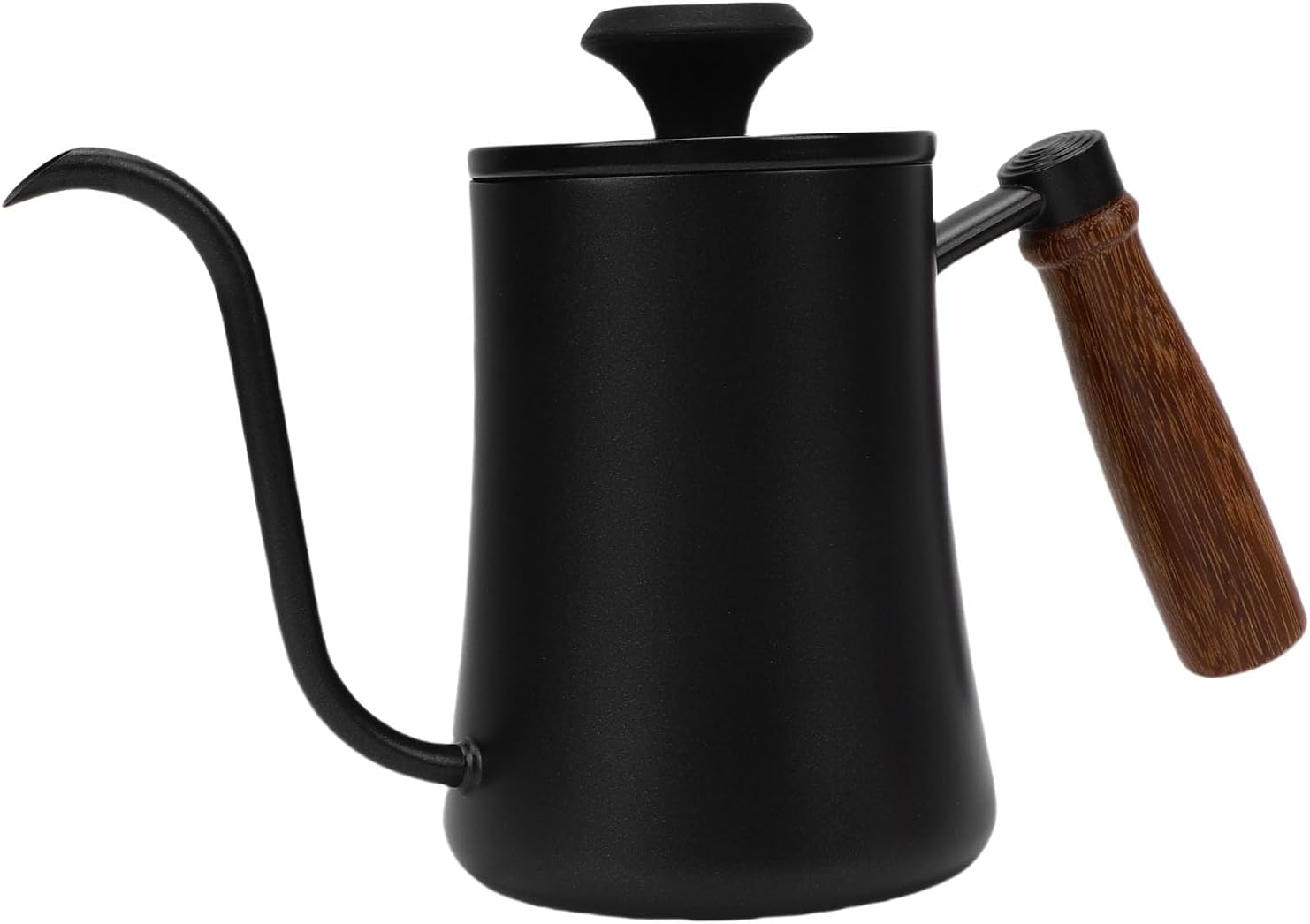 Zunate Gooseneck Tea Kettle with Thermometer, 500ml 304 Stainless Steel Pour Over Coffee Pot, Home Kitchen Water Boiler with Scale, Black