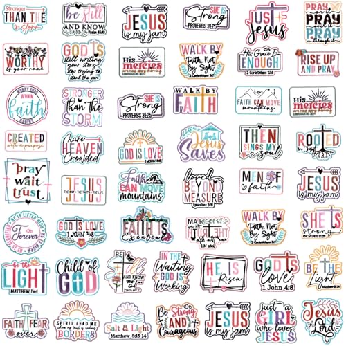 Wavwavw 50 Pcs Themed Iron on Patches Applique with Words Embroidered Sew on Cloth Colorful Multiple Styles Patches for Clothes Hats Backpacks Jackets Accessories Souvenirs Gifts(Bible)