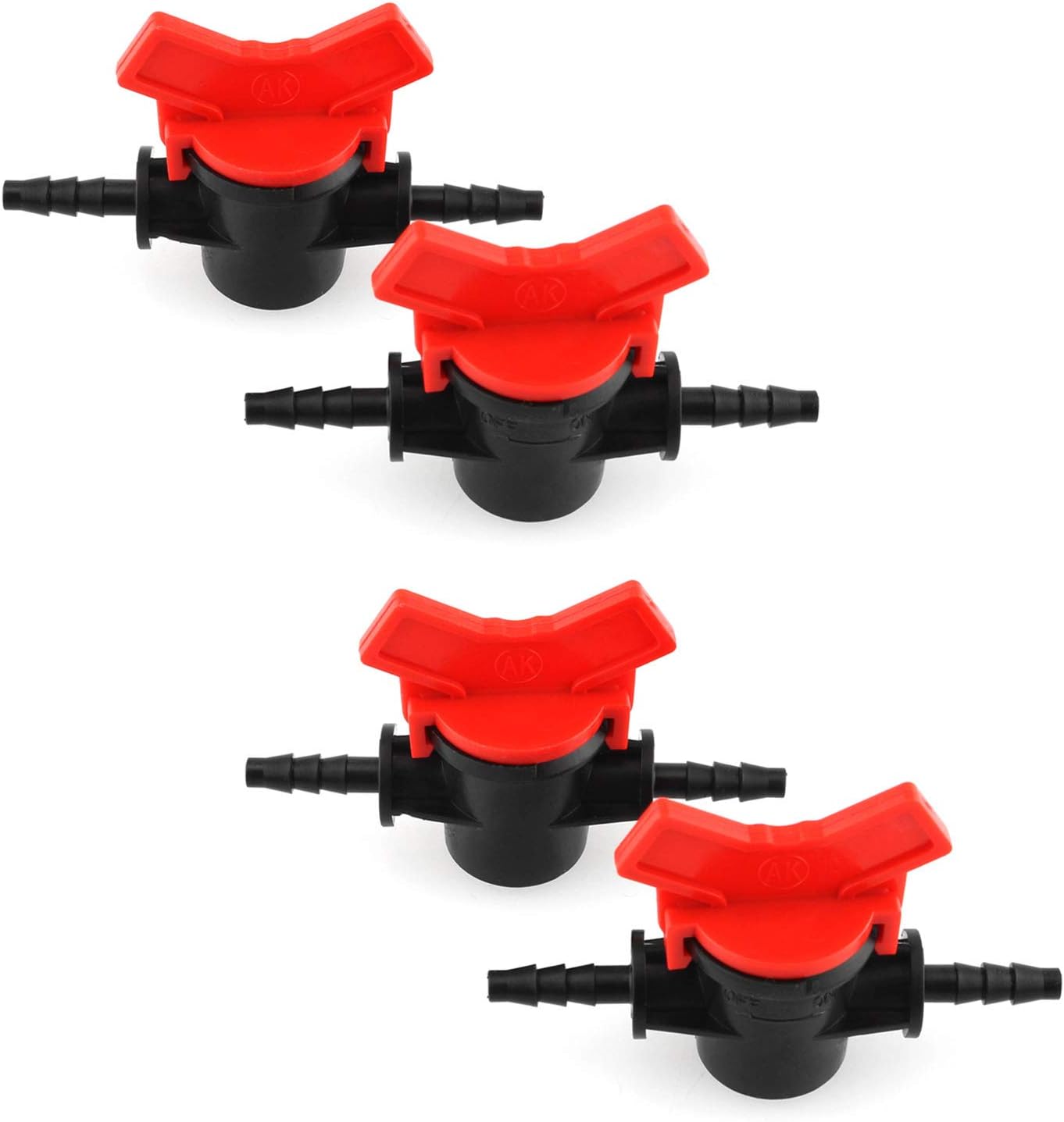 DGZZI Barbed Ball Valve 4PCS 1/4-Inch ID in-Line Ball Valves Shut-Off Switch Hose Barb Connectors for Drip Irrigation and Aquariums