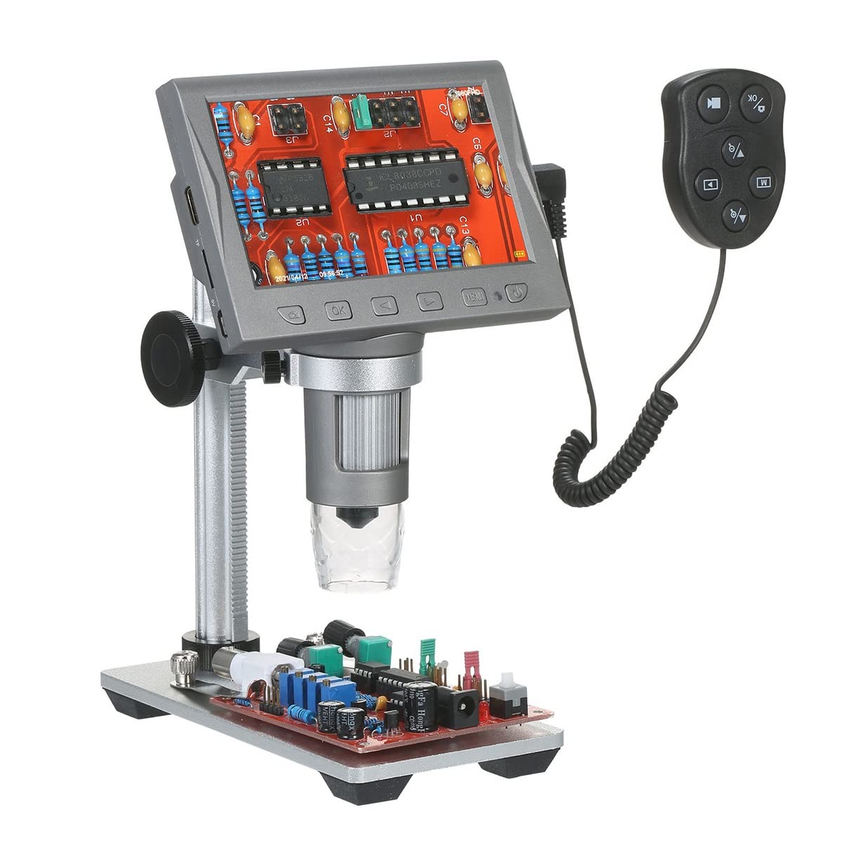 4.5 pulgadas Lcd Lupa de microscopio digital con control remoto 1200X Aumento portátil Repuestos para microscopios de laboratorio