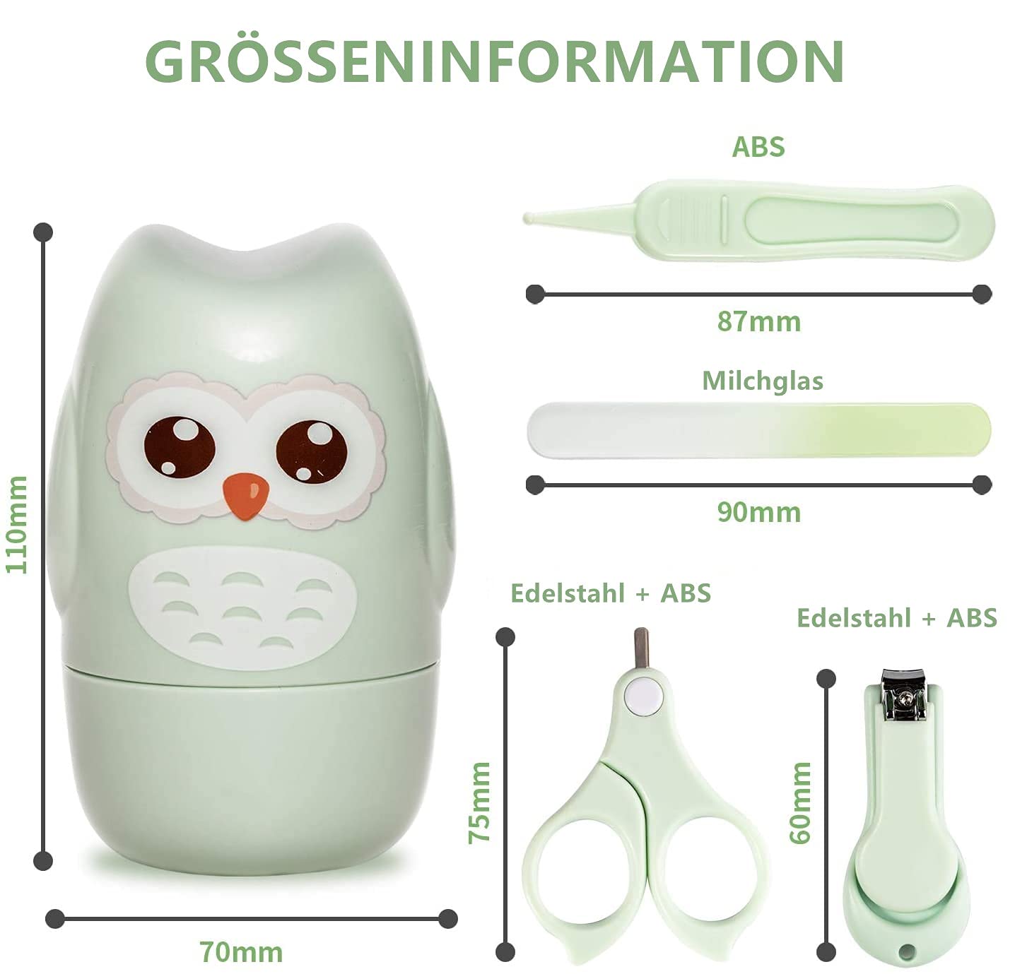 Image secondaire de VOARGE Baby Set de manucure pour nouveau-né, Set de manucure pour bébé avec coupe-ongles sûr pour bébé, ciseaux, pincettes et li