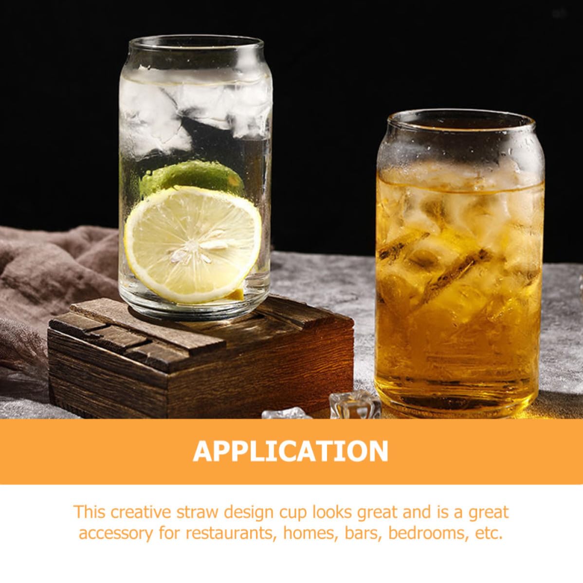 Zerodeko Set da 4 Bicchieri di Vetro con Cannuccia e Coperchio, Capacità 550ml, Design Semplice e Funzionale per Casa e Ristorante, per Bevande Fredde e Tè
