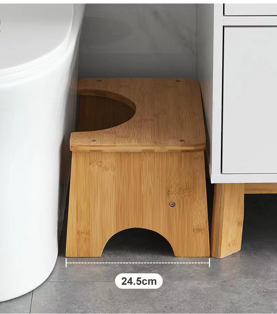 Toilettenhocker aus Holz, hochwertiger Bambus-Toilettenhocker, langlebiger hockender Toilettenhocker, Kniebeugen-Fußstütze, 17,8 cm Höhe, Holz-Tritthocker für Kinder und Erwachsene