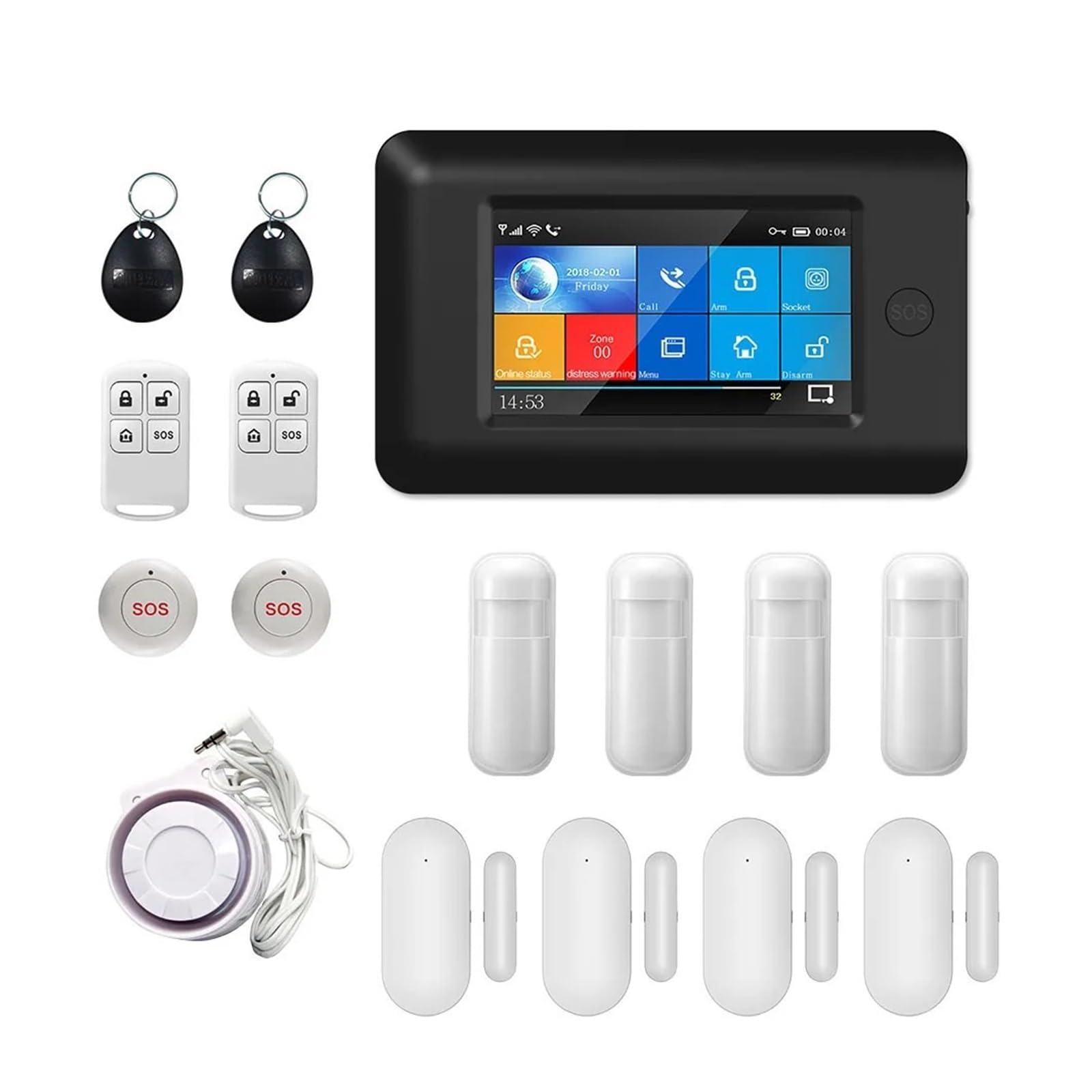 WiFi GSM Home Burglar Security Alarm System Wireless Remote Monitoring(D.)
