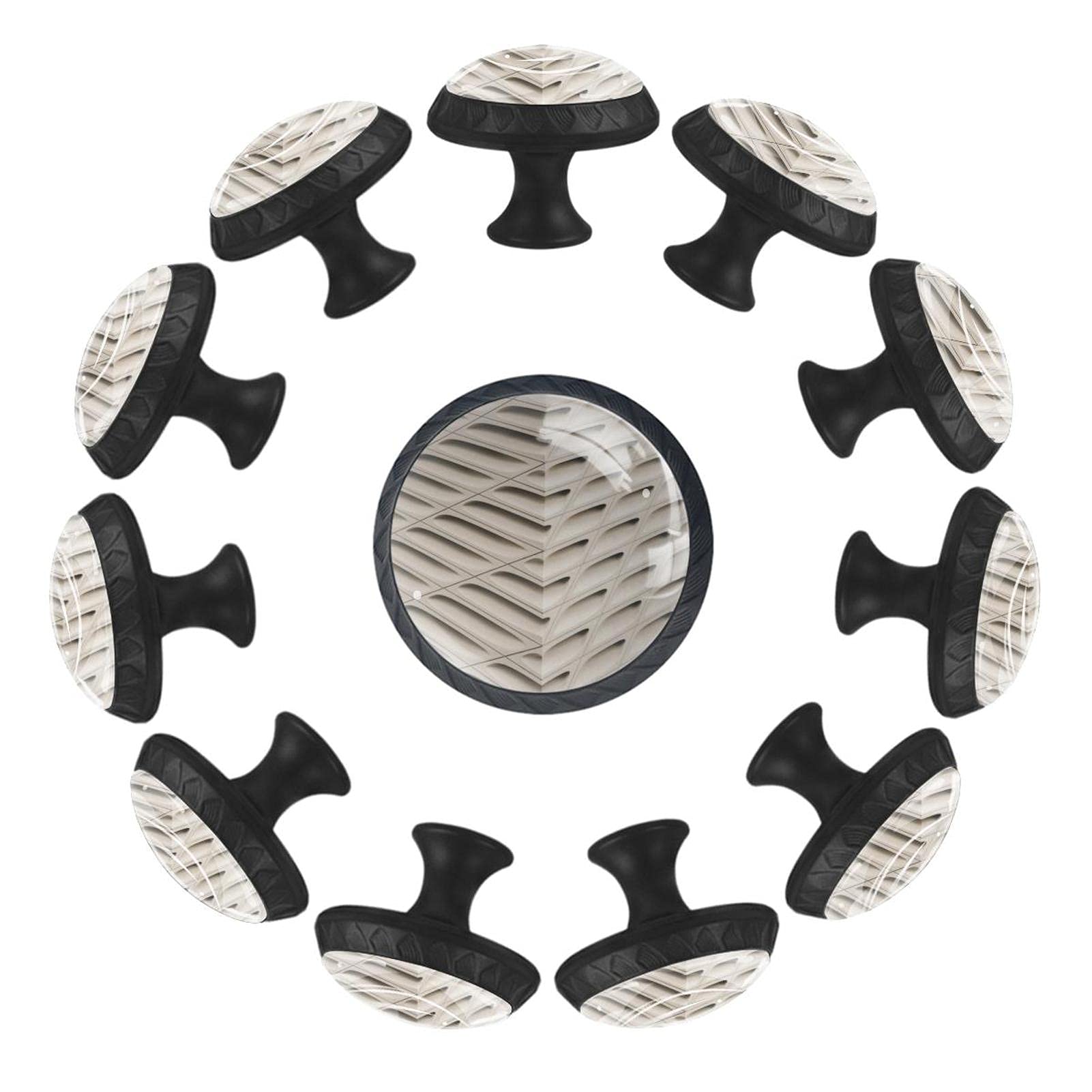 Boutons de meuble en verre de cristal beige 35 mm AISSO laiton et éclat durable