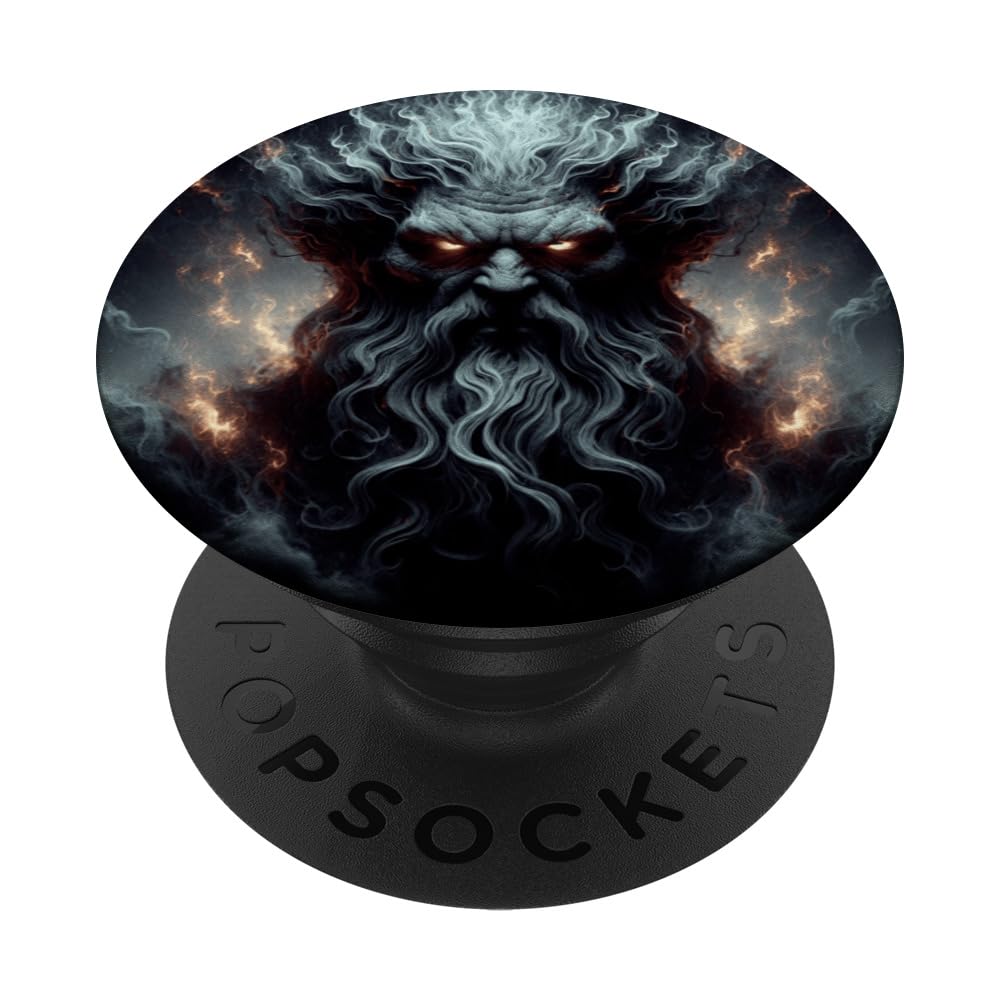 Dark Fantasy Hades God Of Death Afterlife Greek Myth Design PopSockets Swappable PopGrip, Black