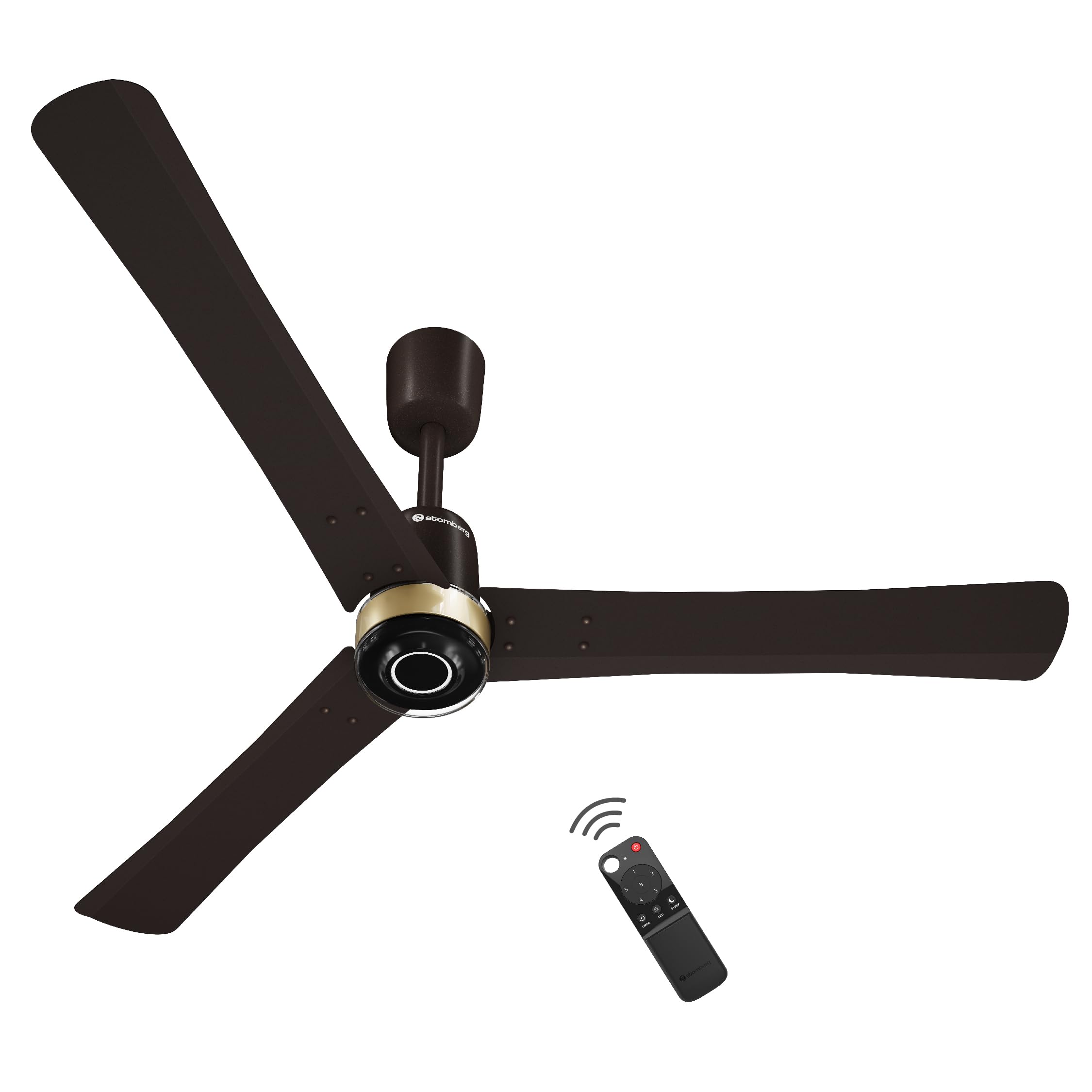 atomberg Renesa Elite 1200mm BLDC Ceiling Fan with Remote Control | BEE 5 star | High Air Delivery with Moonbeam LED Light | New Sleek Design | Newly Launched | 5 Year Warranty | Blaze Brown