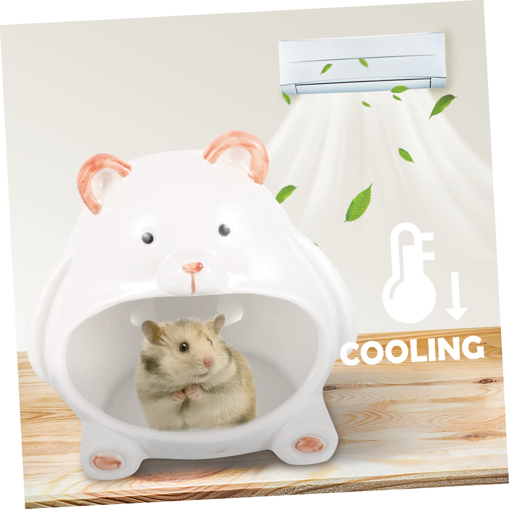 GALPADA Keramik Hamsterhaus in Weiß, Kühlend und Robust für Kleine Tiere