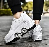 Chaussure Roller Fille Patin a Roulette Chaussures de Skateboard Rollers Quad avec 4 Roues, Basket Roller Enfant pour garçons et Filles - 4