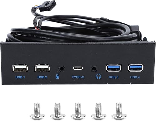 Miniatura 2 de Panel frontal USB extra, concentrador USB con 2 puertos USB 3.02 puertos USB 2.0salida de audio, entrada de micrófono, puerto USB C, unidad óptica