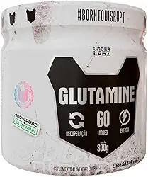 Glutamine Born to Disrupt | Under Labz | Linha Essentials (300g) 60 porções | Recuperação Muscular, Apoio Imunológico e Função Intestinal – Glutamina Pura | Suplemento para Performance e Saúde Diária