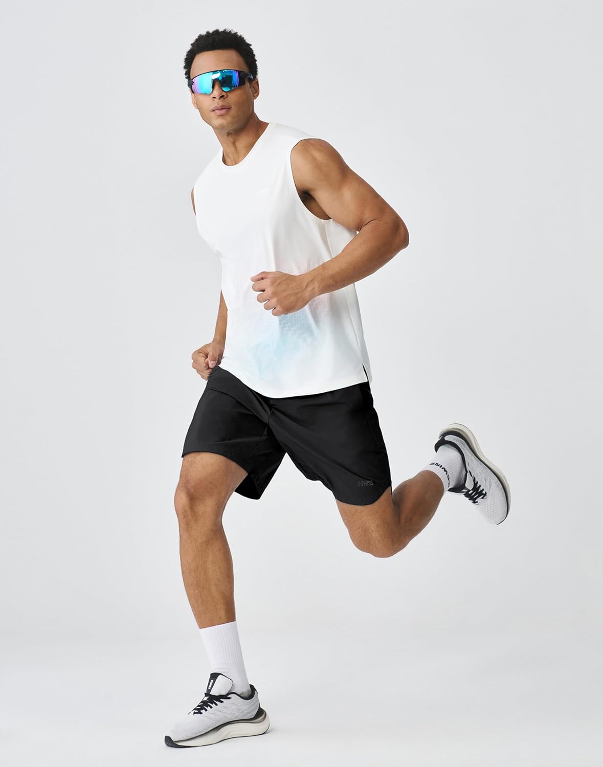 K-Swiss Men's Running Athletic Shorts 8" - Quick Dry Woven Workout Shorts for Gym Tennis Active Sports
