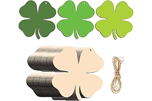 30 pcs Unfinished Wooden Clover Cutouts for DIY St. Patrick's Day Decorations