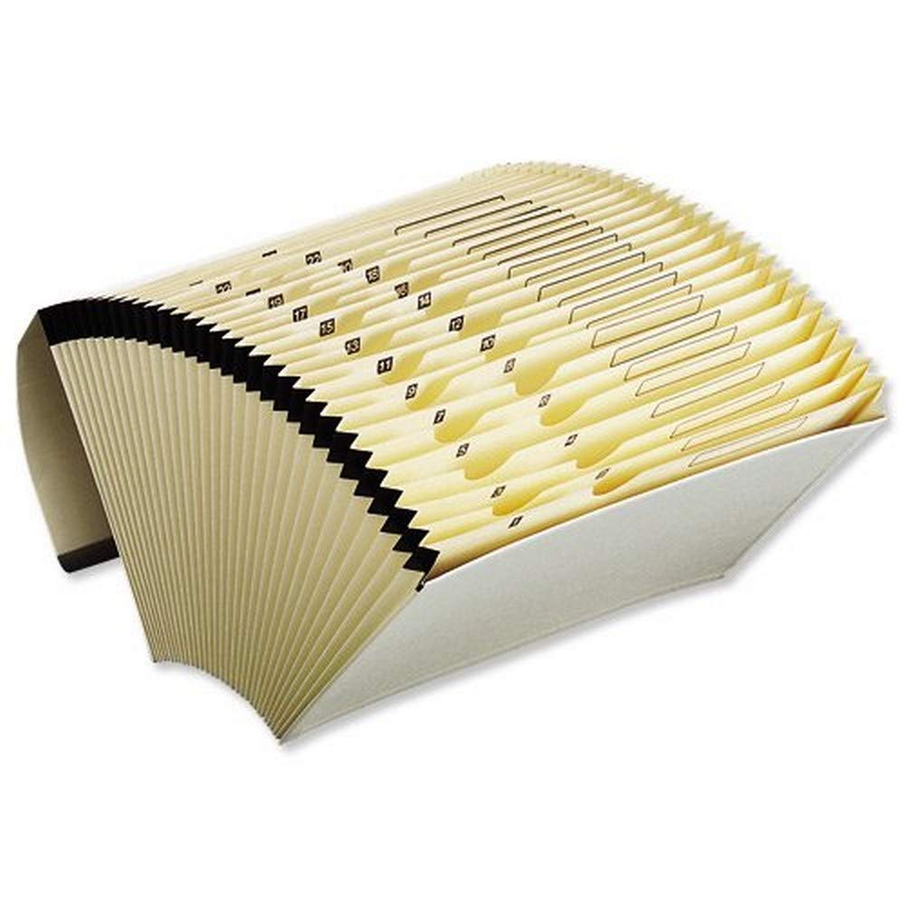 3 X Office Economy Expanding File with Flap 31 Pockets 1-31 Foolscap Cream