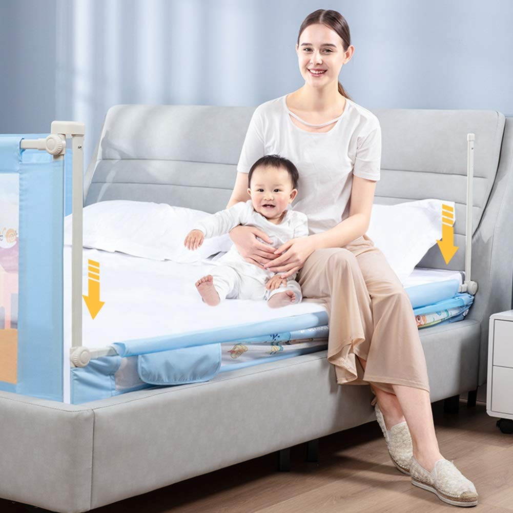 Barandillas para Cama, Protectores de Descanso con Altura Ajustable para Mayor Seguridad y Estabilidad para niños, fáciles de Usar (Color: Gris, Tamaño: 200 cm)