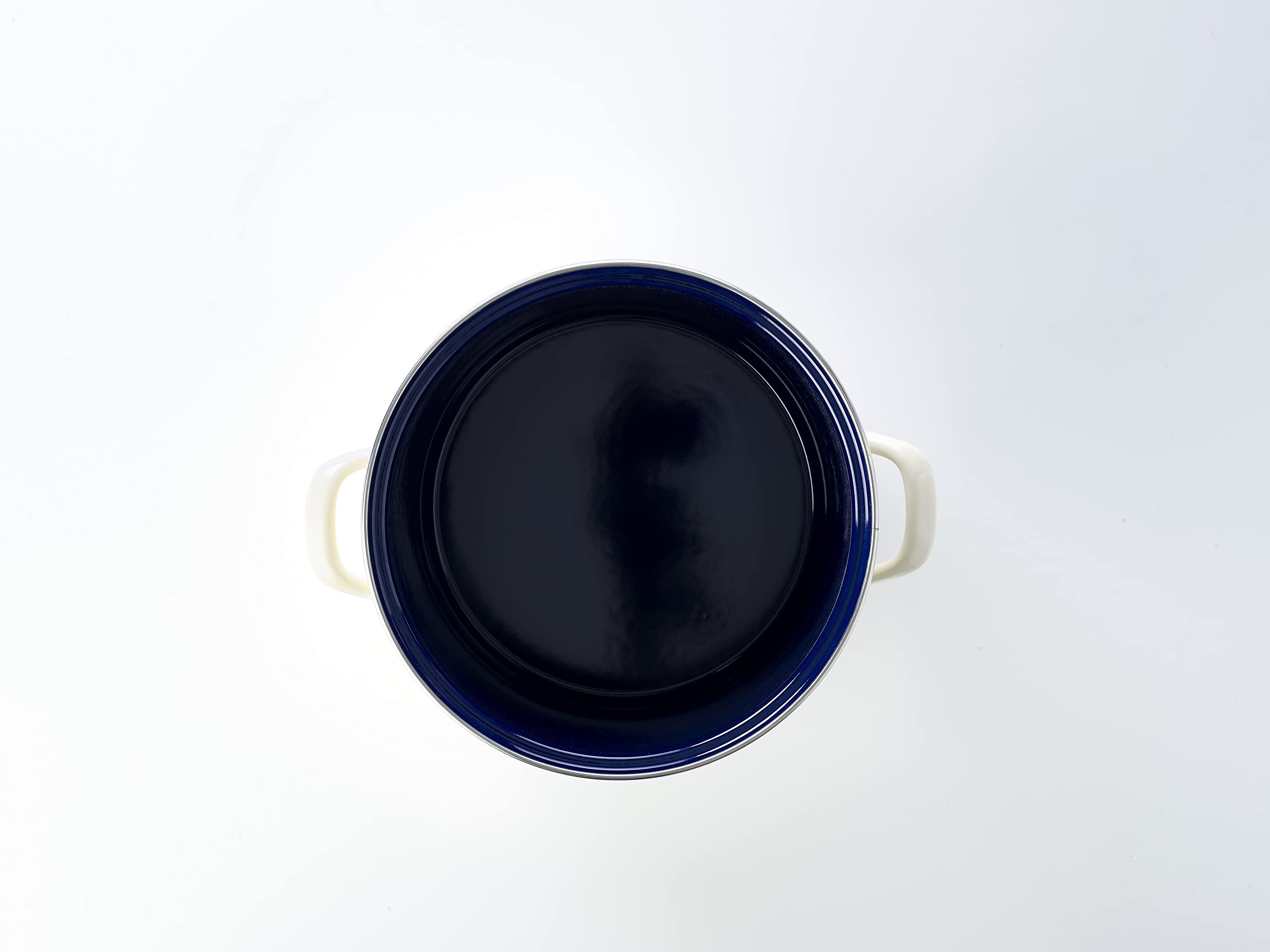 BK Indigo Pentola Smaltata del Patrimonio Olandese con Coperchio con Rivestimento Antiaderente Ceramico Senza PFAS, 24 cm/8,7 Litri, Induzione, Lavabile in Lavastoviglie, Sicuro al Forno, Crema