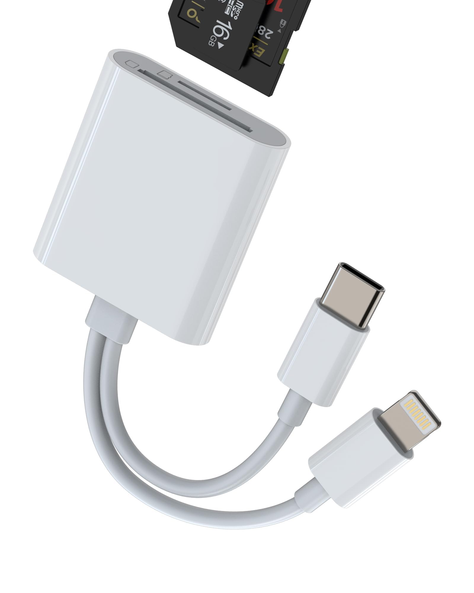 Adattatore USB C e Per Lightning Lettore di Schede SD e Micro SD Card per Apple per iPhone16 15 14 per iPad MacBook Pro Macchina Fotografica Cavo Memoria Esterna Scaricare Trasferire Dati Fotocamera