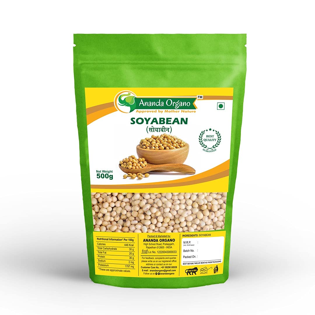Ananda Organo Premium Soya Beans Enriched With High Protein | Soya Chunk Pack Of 500Gm