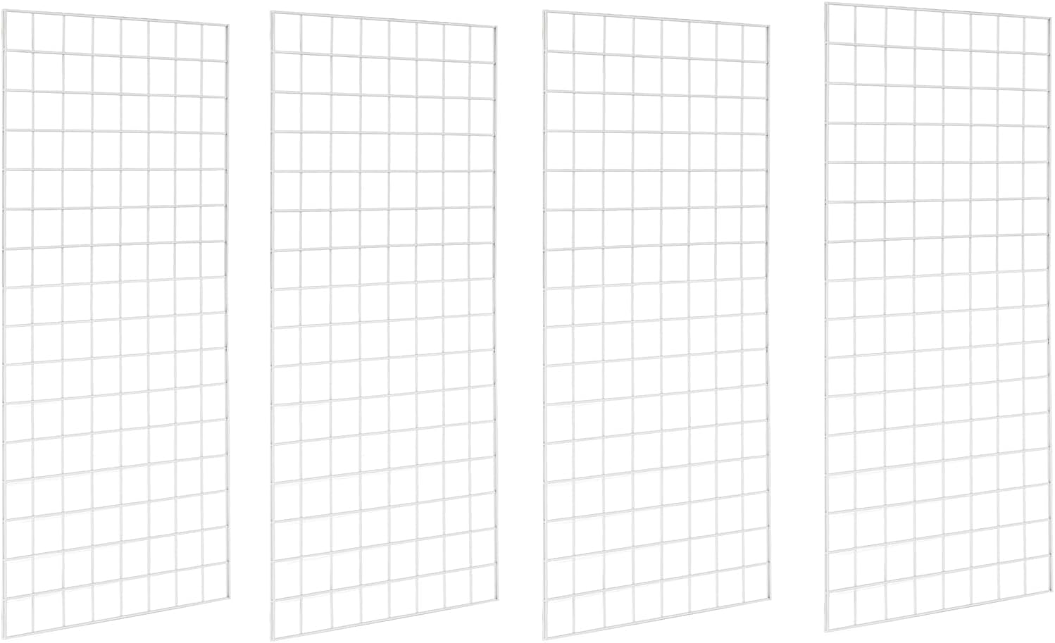 Commercial Grade Gridwall Panels – Heavy Duty Grid Panel for Any Retail Display, 2’ Width x 4’ Height, 4 Gridwall Panels Per Carton (White Finish) 2'x4' (Pack of 4) White