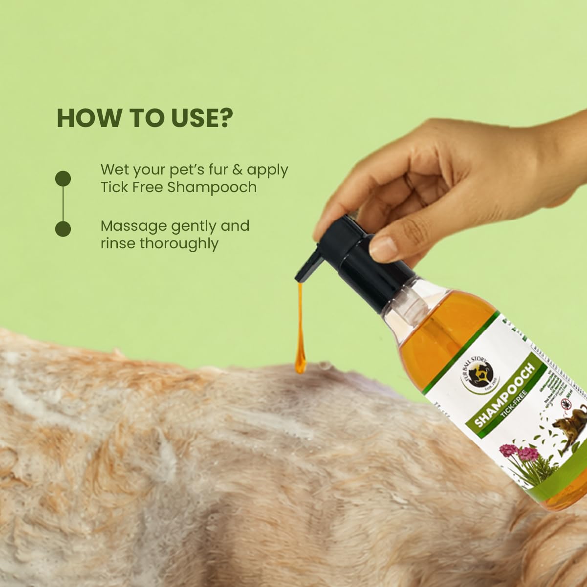 Fur Ball Story Tick & Flea Control Dog Shampoo | Anti Tick & Flea Cleanser for Dogs & Puppies | Itch Relief, Skin Cleansing & Coat Moisturizing | Neem, Aloe Vera & Citronella | 300ml 4