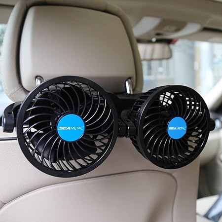 により 車載扇風機 後部座席用 車載ファン 車中泊 風量調節可 吹き角度調節可 多車種対応 多用途 リアフロント対応 夏 自動車 車 ファン 強い風量 涼しい 夏専用 Akua Malie により