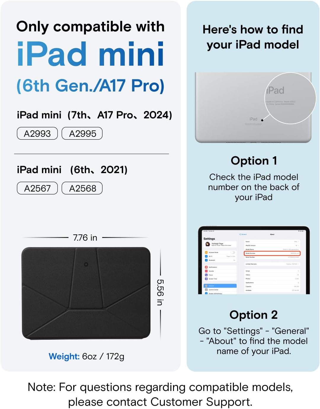 MOFT Dynamic Folio Tablet Stand for Desk Compatible with iPad mini A17 Pro 2024 & iPad mini 6th A15 2021, Slim Magnetic Tablet Holder Case with 20+ Viewing Angles, Jet Black