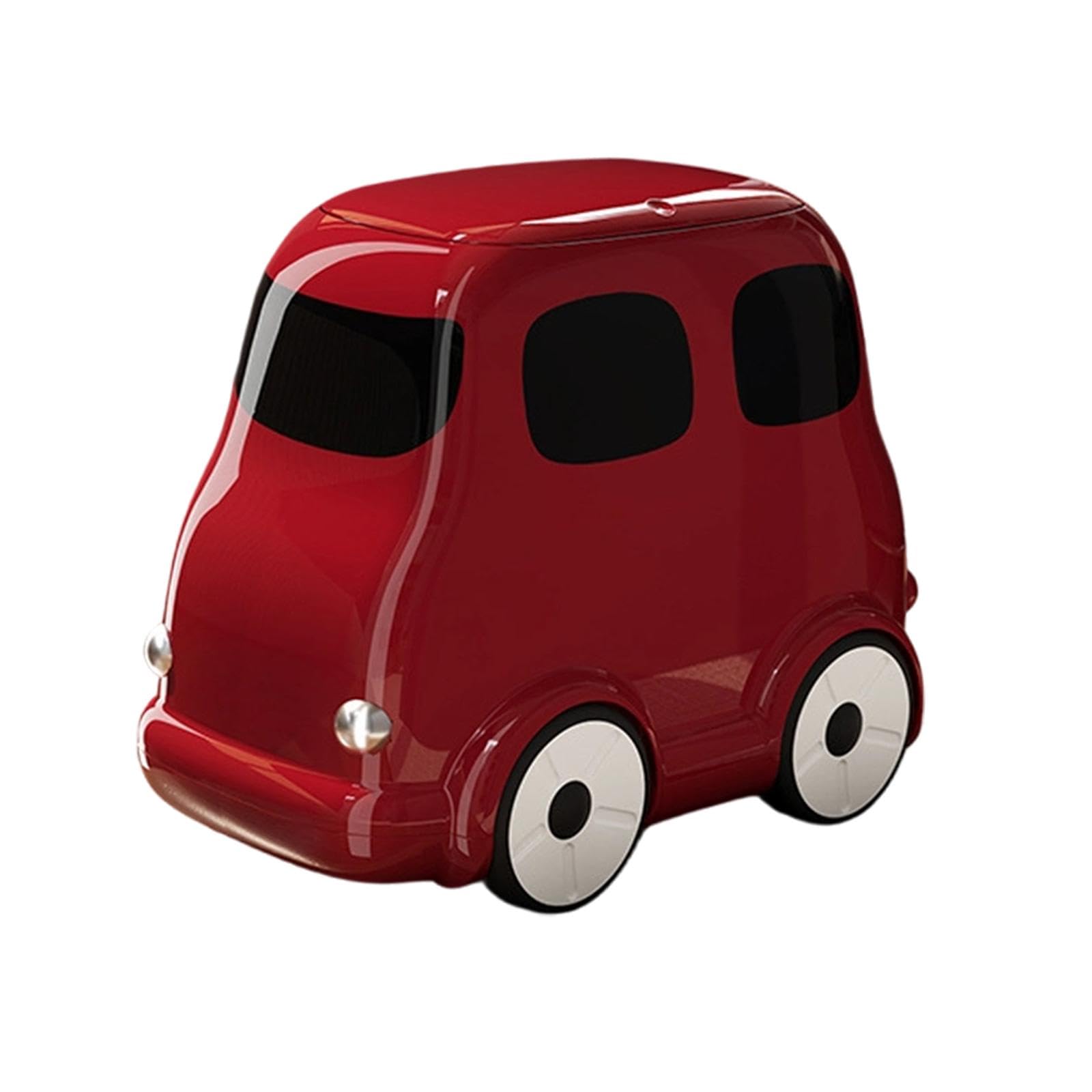 Cestino con Ruote, Pattumiera, Elemento Decorativo per Scuola, Ufficio, Camera degli Ospiti, Rosso