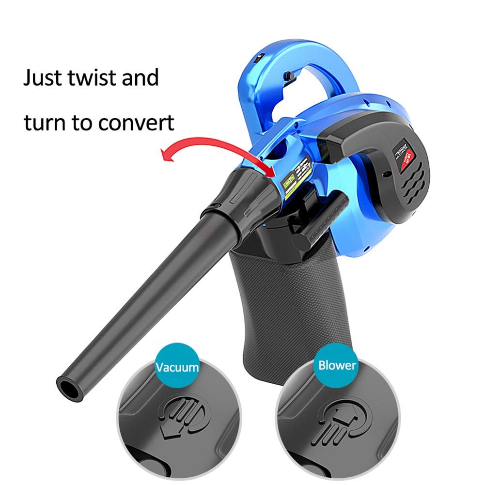 Práctico soplador y Aspirador eléctrico 2 en 1, soplador de Hojas con Cable, 3000 W y 3300 W, para la Limpieza del Coche del jardín del hogar (Varios Accesorios)