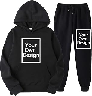 Custom Sweatsuit for Women Men Personalized Hoodies Sweatshirt +Sweatpant Design Your Own Tracksuit for Valentine Gift