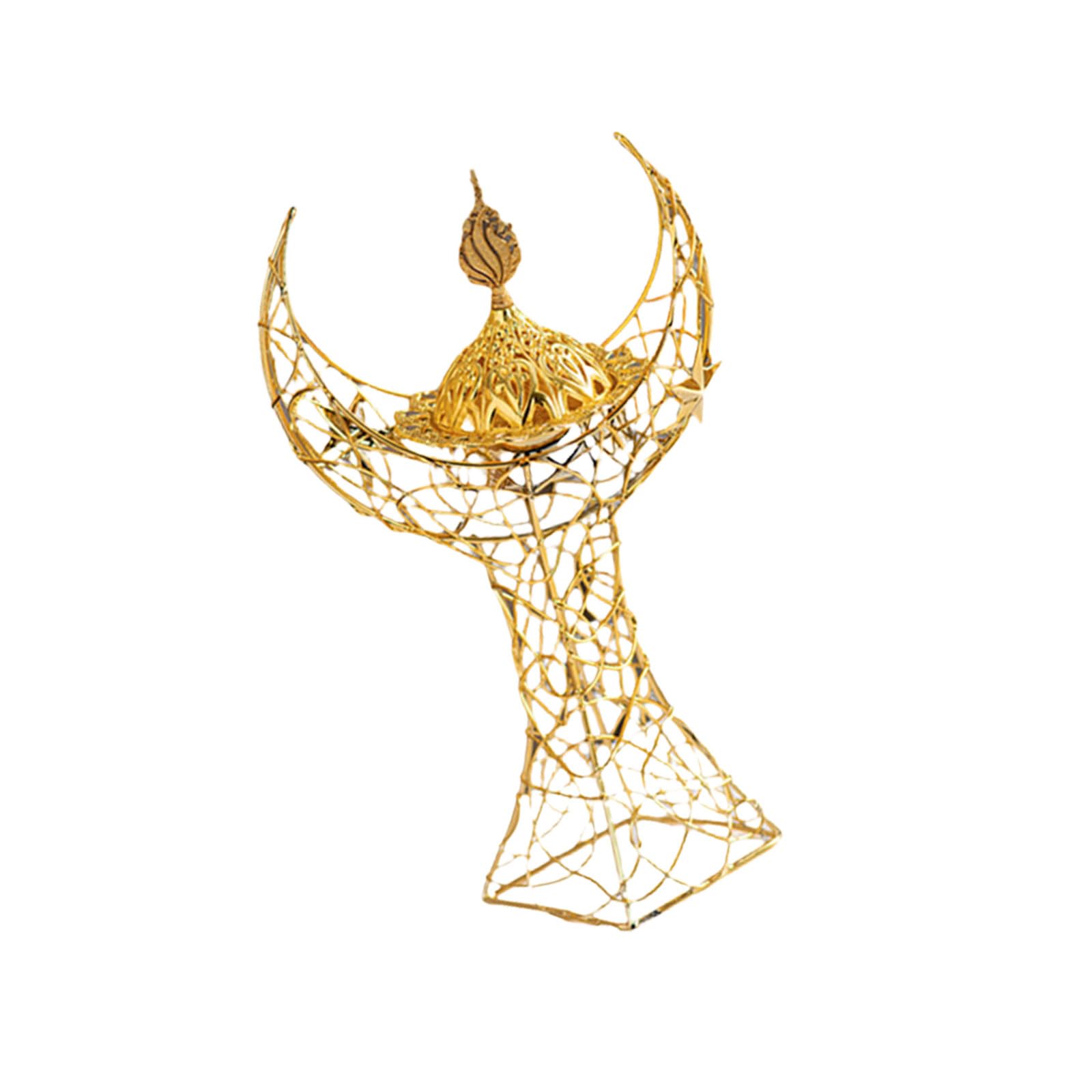 Tsophreniq Middle Eastern Styles Metal Tower Incenses Burners with Lid for Muslims Islamics Handheld Aromatherapies Furnaces Middle Eastern Incenses Burners