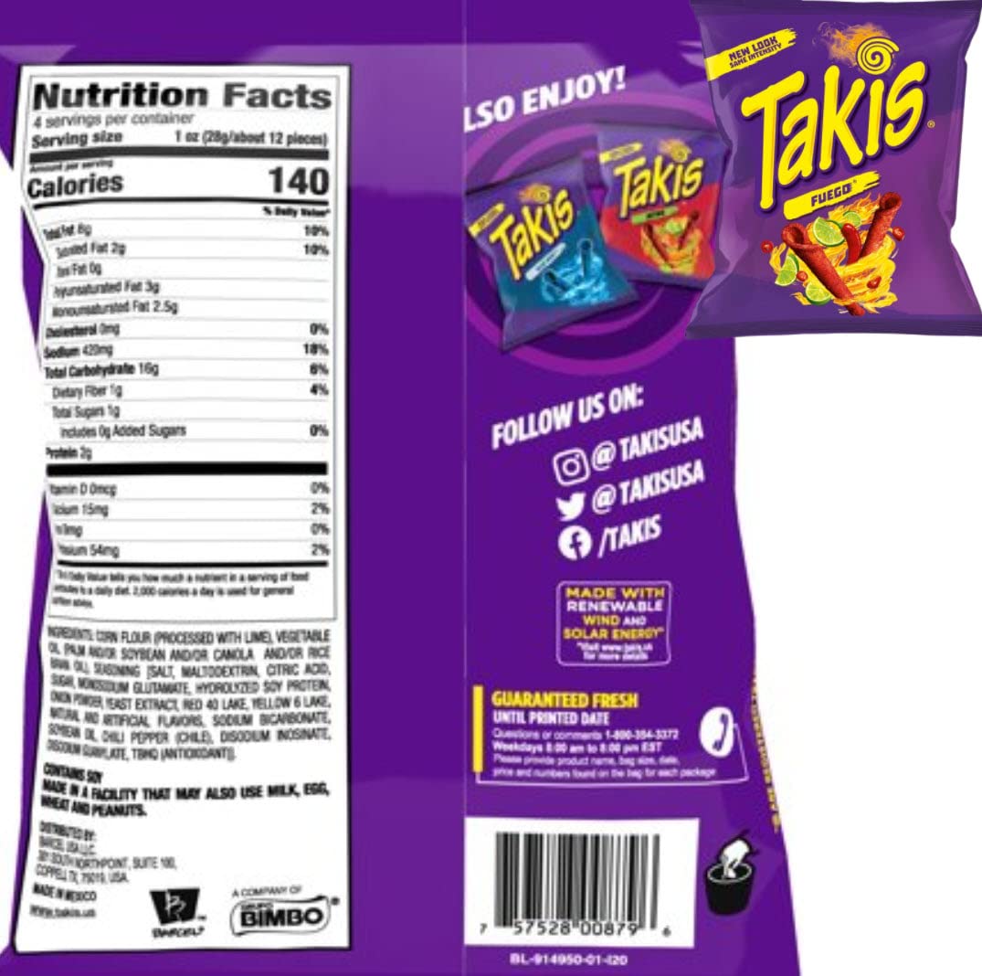 Takis Variety Pack Takis Blue Heat, Takis Nitro, Takis Chips Fuego In
