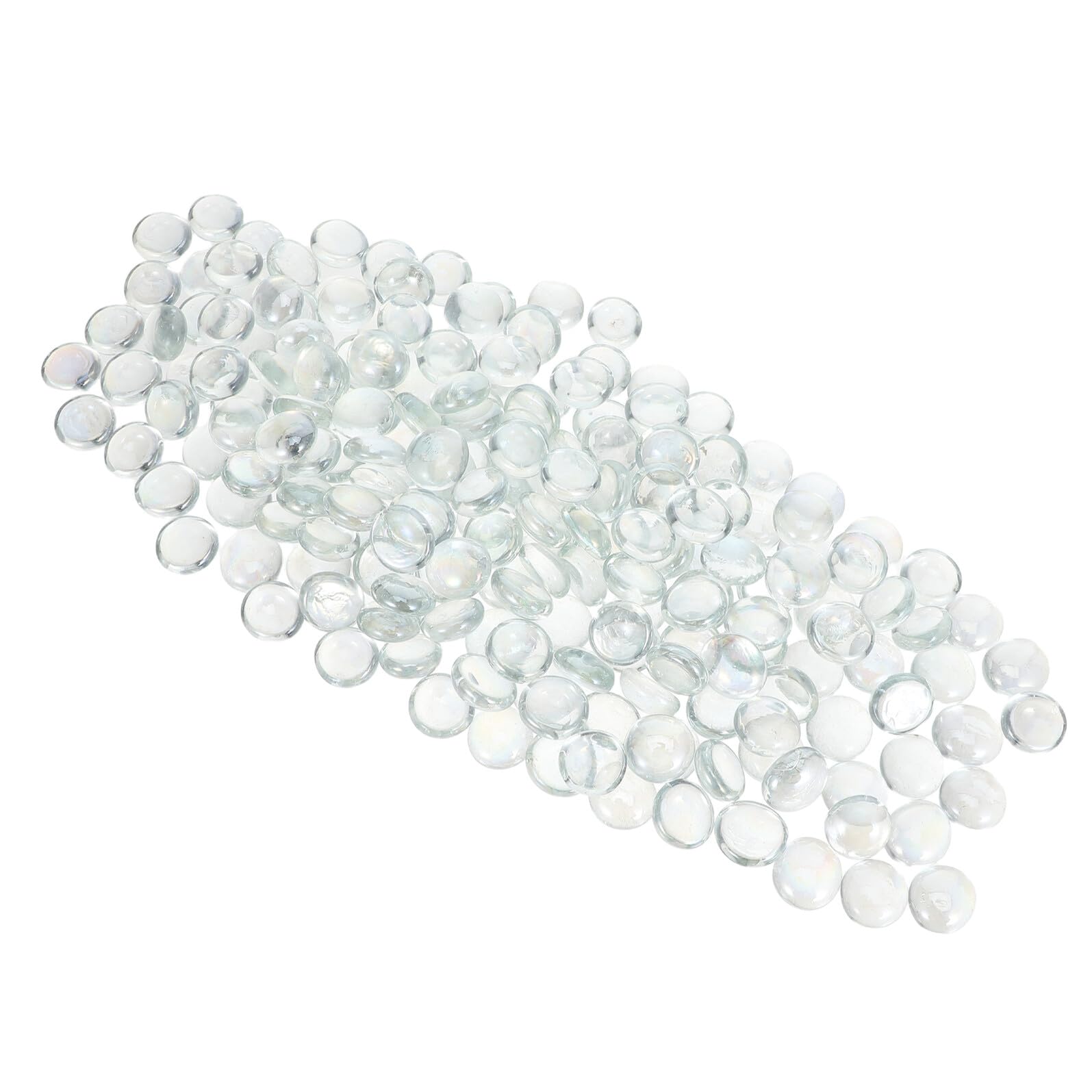 Remplissage de vase en verre pur avec galets plats translucides 17mm