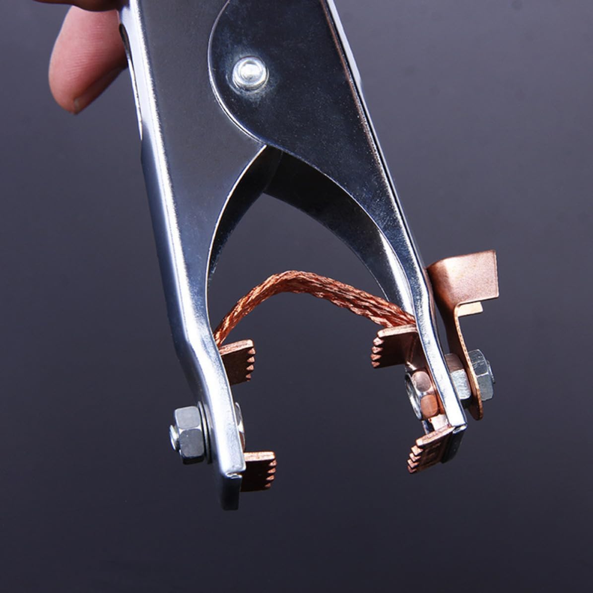 Holibanna 300a Welding Ground Clamp Copper Material Easy to Install and Reliable Grounding Features, Silver Plated Design for Welding and Earth Ground Cable Connection