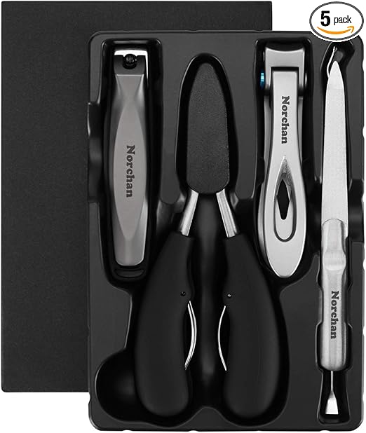 Large Nail Clippers Set, 5 Pcs Sharp Toenail and Fingernail Clippers for Men and Women (Premium, Big Size, Heavy-Duty Design)