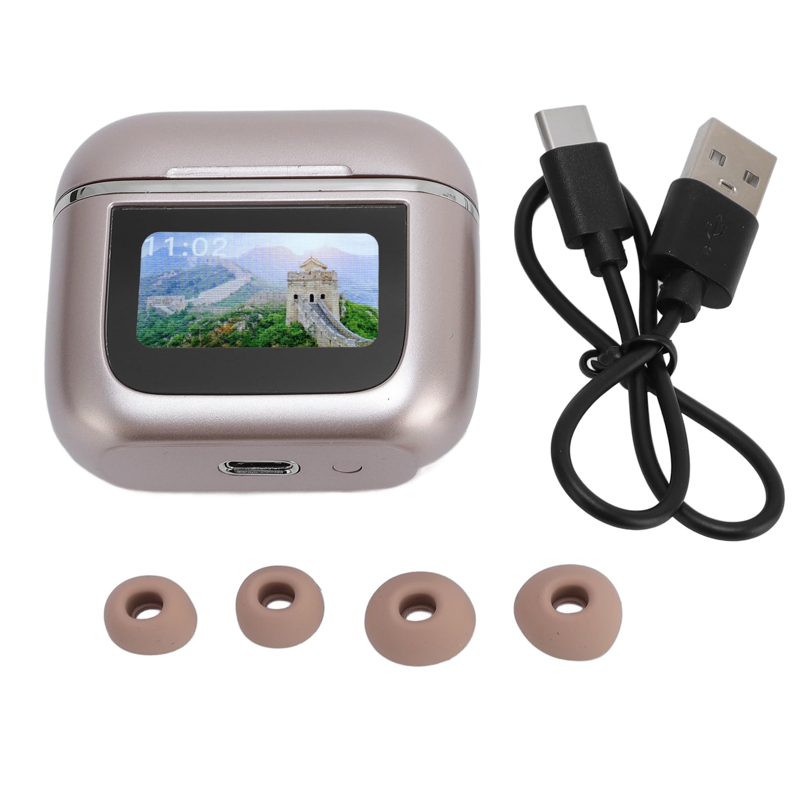 Fabater Auricolari per Traduttore di Lingua Cancellazione Attiva del Rumore Batteria a Lunga Durata per Viaggiatori e Appassionati di Lingue 2 Auricolari 1 Custodia per (GOLD)